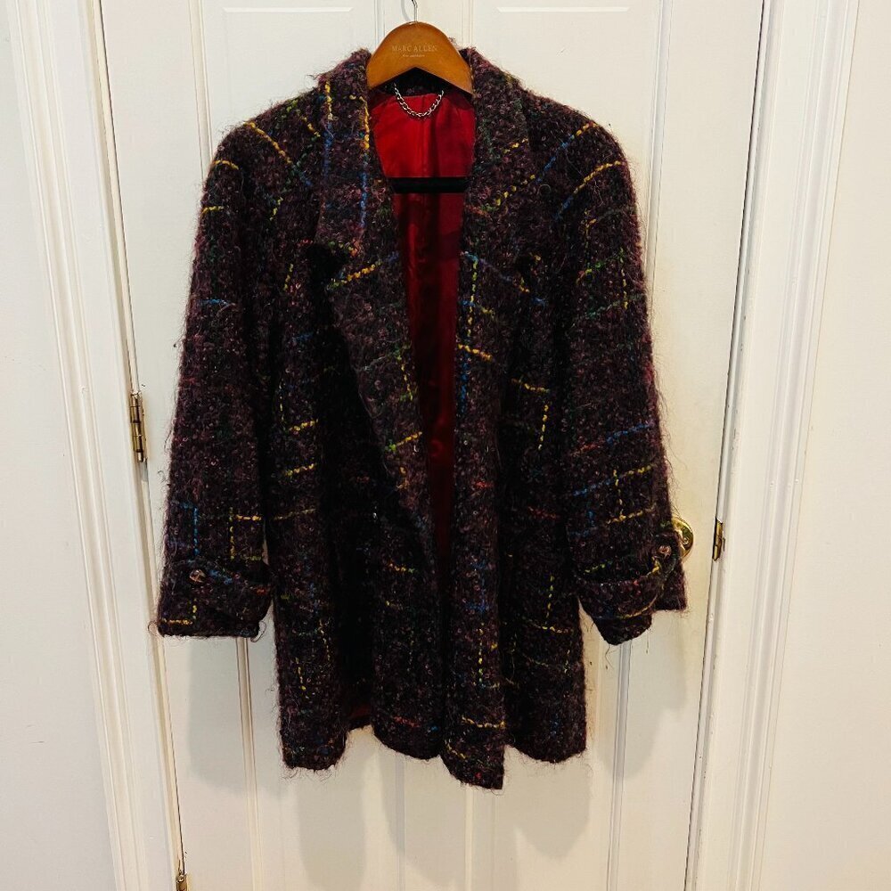 Vintage Jules Tournier Made in France Wool Mohair Short Coat Size Medium
